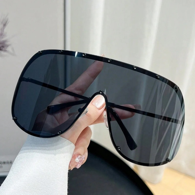 Photography Fashion - Новые интегрированные оверсайз-солнцезащитные очки овальной формы
