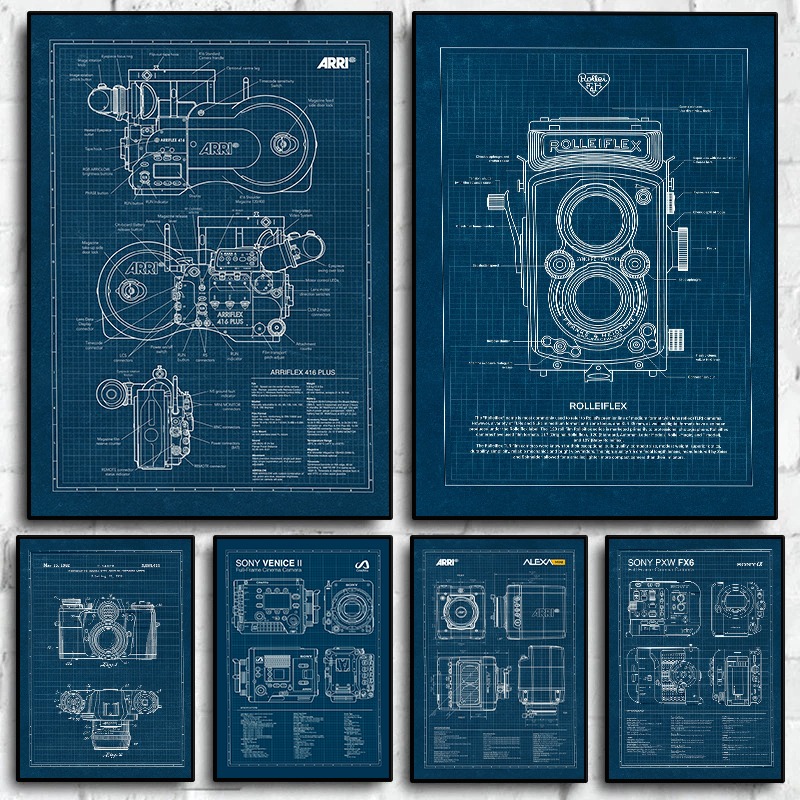 Photography Product - Винтажный постер Leica Camera Blueprint, классическая