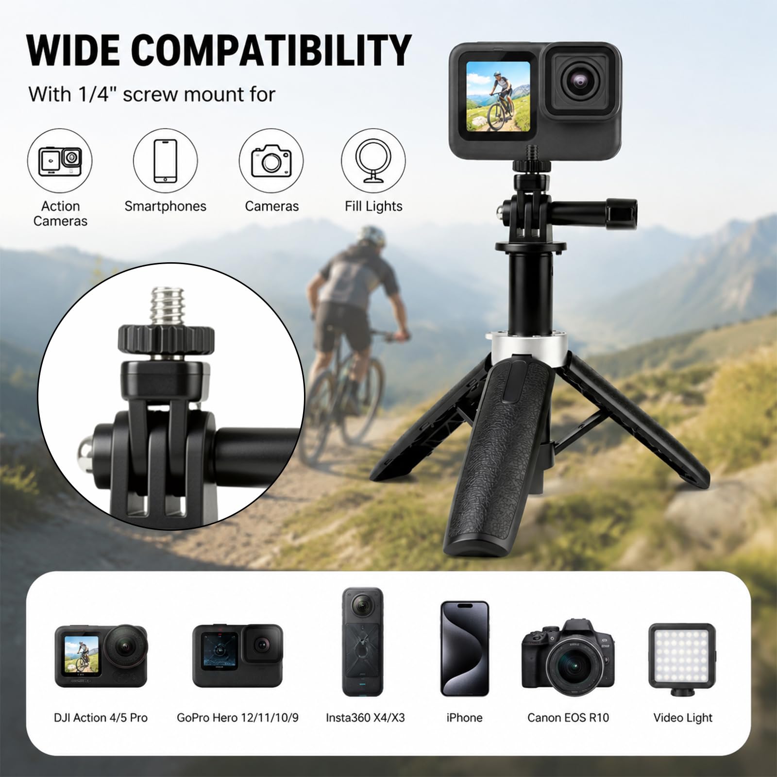 Миниатюрный выдвижной штатив,  – обзор и цена Gopro Action Camera Hero 11 Black